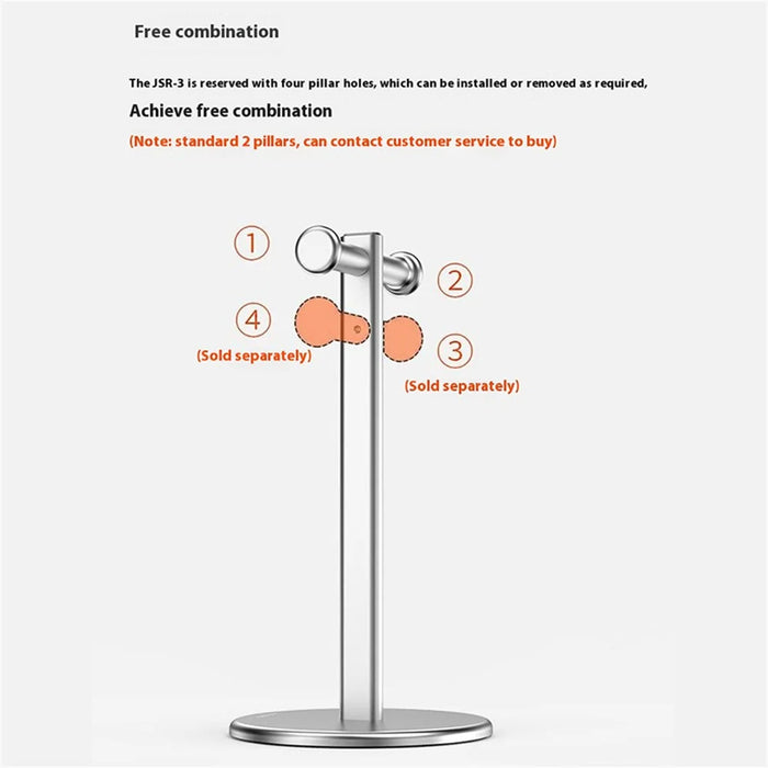 JIUSHARK JSR-3 Headphone Desktop Stand Simple Aluminum Alloy Dual Gaming Headset Holder Rack - Black - 4