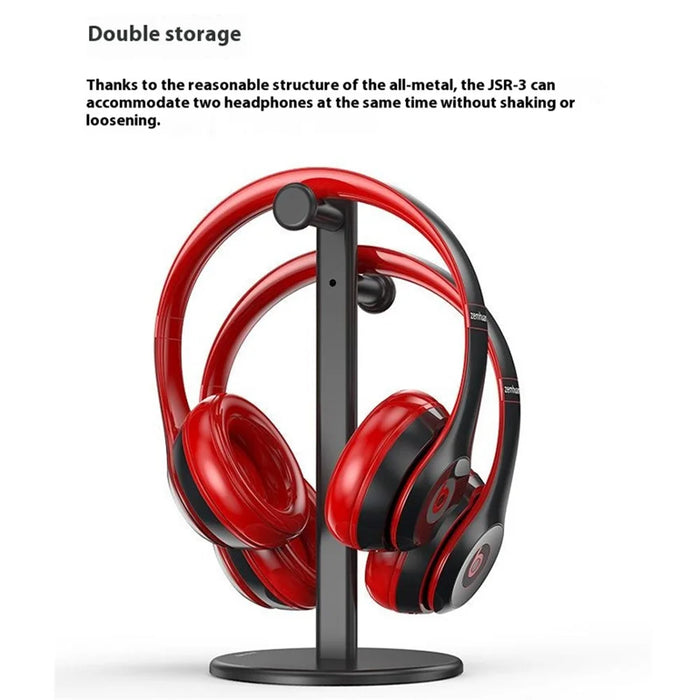 JIUSHARK JSR-3 Headphone Desktop Stand Simple Aluminum Alloy Dual Gaming Headset Holder Rack - Black - 6