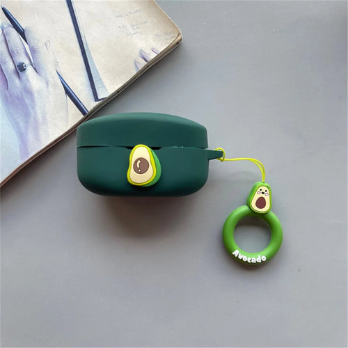 For Beats Solo Buds Wireless Bluetooth-compatible Earbuds Cartoon Fruit Silicone Case with Loop Strap - Style A - 1