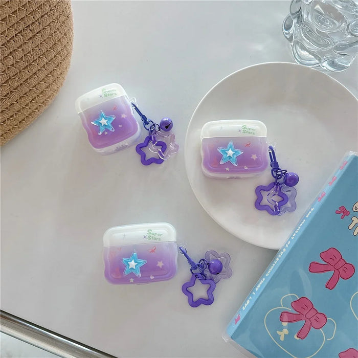 For Apple AirPods 3 Bluetooth-compatible Earphones Cover Star Design TPU Case with Pendant - 4