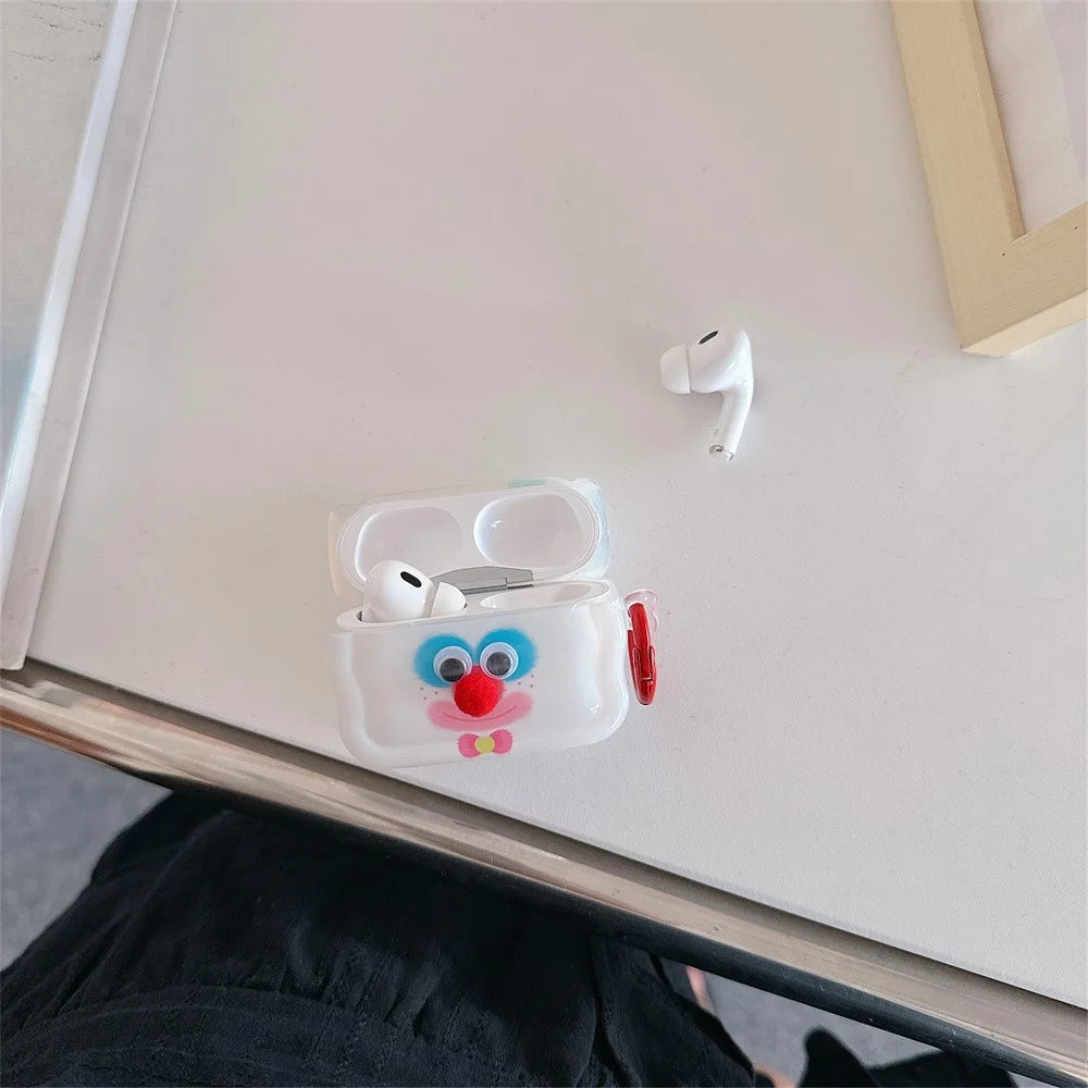 For Apple AirPods Pro 2 / AirPods Pro Protective Cover Colorful Clown TPU Case with Ring Buckle - 3