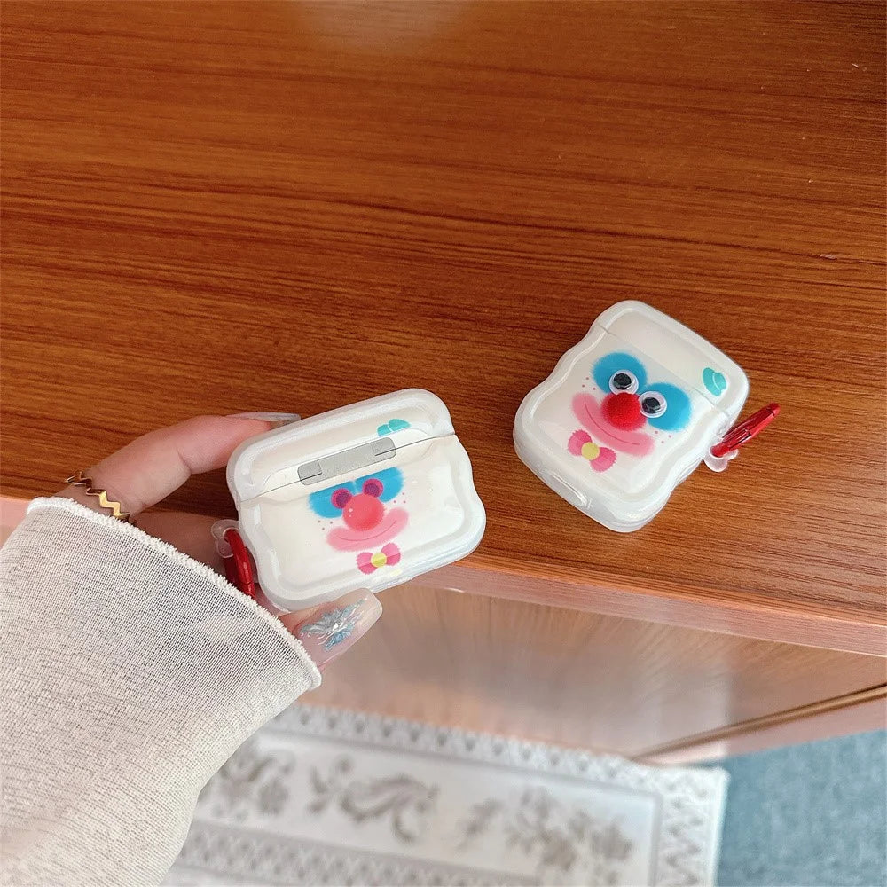 For Apple AirPods Pro 2 / AirPods Pro Protective Cover Colorful Clown TPU Case with Ring Buckle - 5