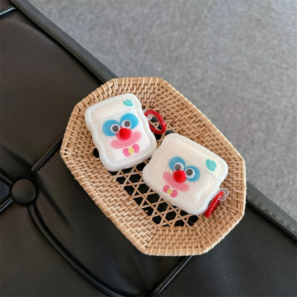For Apple AirPods Pro 2 / AirPods Pro Protective Cover Colorful Clown TPU Case with Ring Buckle - 6