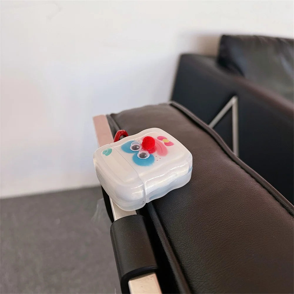 For Apple AirPods with Wireless Charging Case (2019) / AirPods with Charging Case (2019) / (2016) Colorful Clown TPU Case with Ring Buckle - 3
