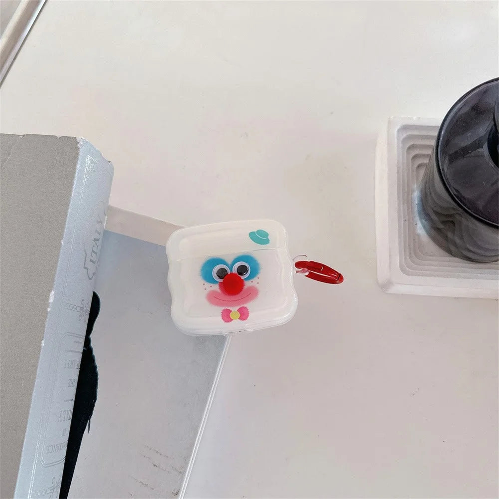 For Apple AirPods 3 Bluetooth-compatible Earphones Cover Colorful Clown TPU Case with Ring Buckle - 2