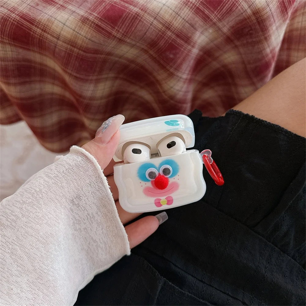 For Apple AirPods 3 Bluetooth-compatible Earphones Cover Colorful Clown TPU Case with Ring Buckle - 3