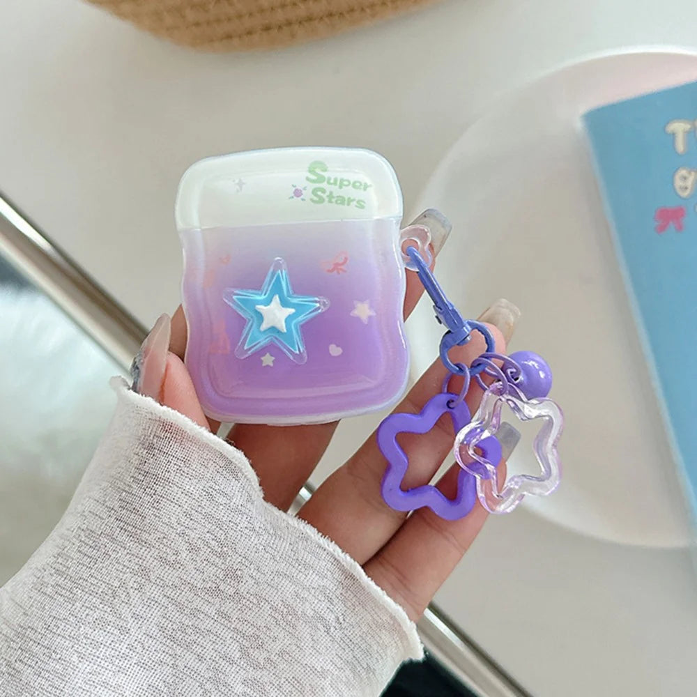 For Apple AirPods with Wireless Charging Case (2019) / AirPods with Charging Case (2019) / (2016) Star Design TPU Case with Pendant - 1