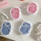 1Pair For AirPods Max Shockproof Case Fabric+TPU Headset Protector Grids Pattern Lace-Edge Design - Blue - 7