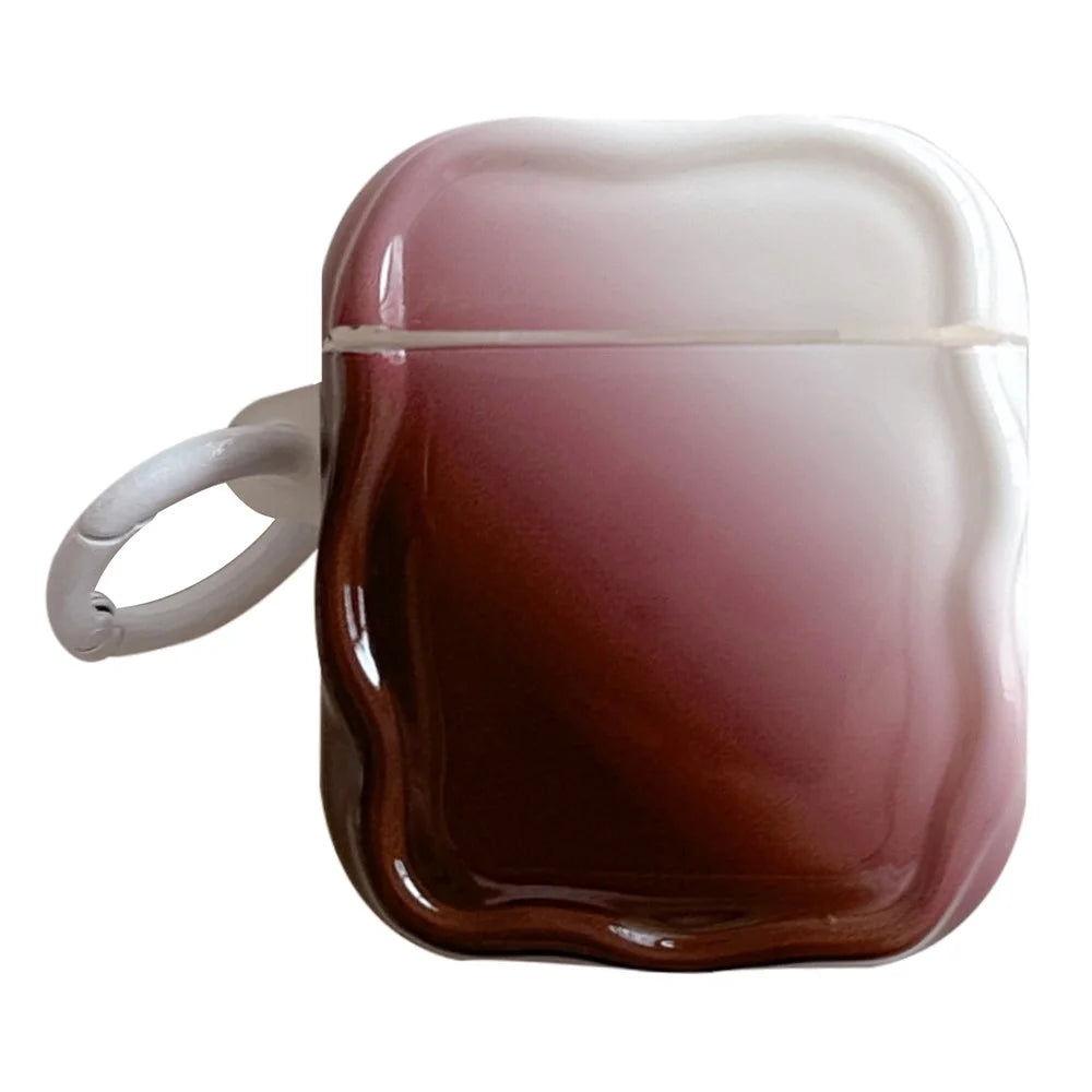 For Apple AirPods with Wireless Charging Case (2019) / AirPods with Charging Case (2019) / (2016) IMD Earphone TPU Case with Buckle - Wine Red - 1
