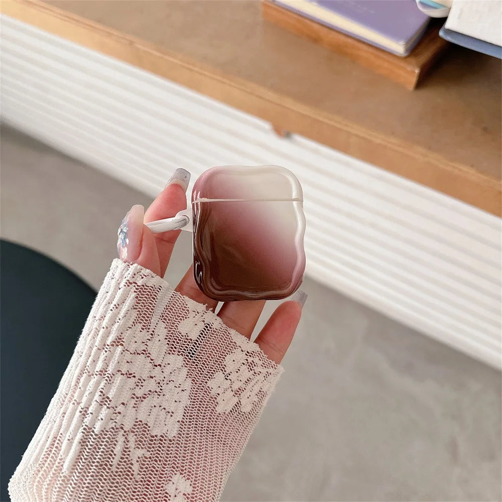 For Apple AirPods with Wireless Charging Case (2019) / AirPods with Charging Case (2019) / (2016) IMD Earphone TPU Case with Buckle - Wine Red - 2