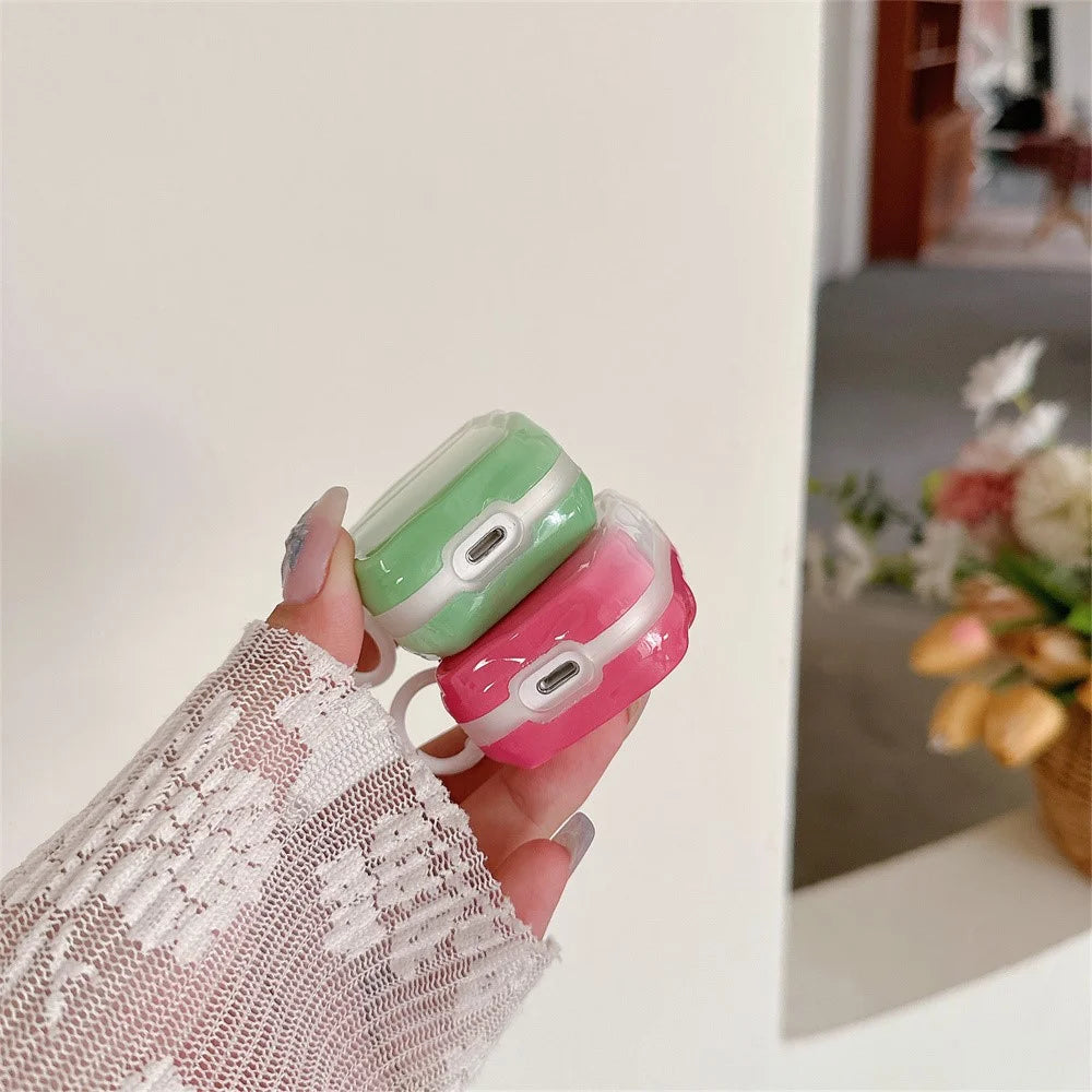 For Apple AirPods with Wireless Charging Case (2019) / AirPods with Charging Case (2019) / (2016) IMD Earphone TPU Case with Buckle - Wine Red - 5
