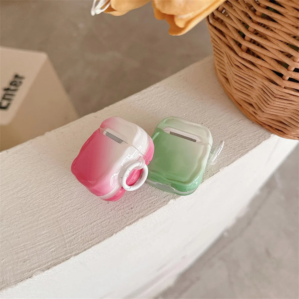 For Apple AirPods with Wireless Charging Case (2019) / AirPods with Charging Case (2019) / (2016) IMD Earphone TPU Case with Buckle - Wine Red - 6