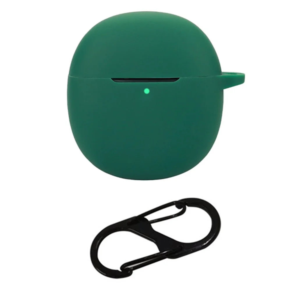 For vivo TWS A1 Pro Case Bluetooth-compatible Earphone Silicone Skin Cover with Buckle - Blackish Green - 1