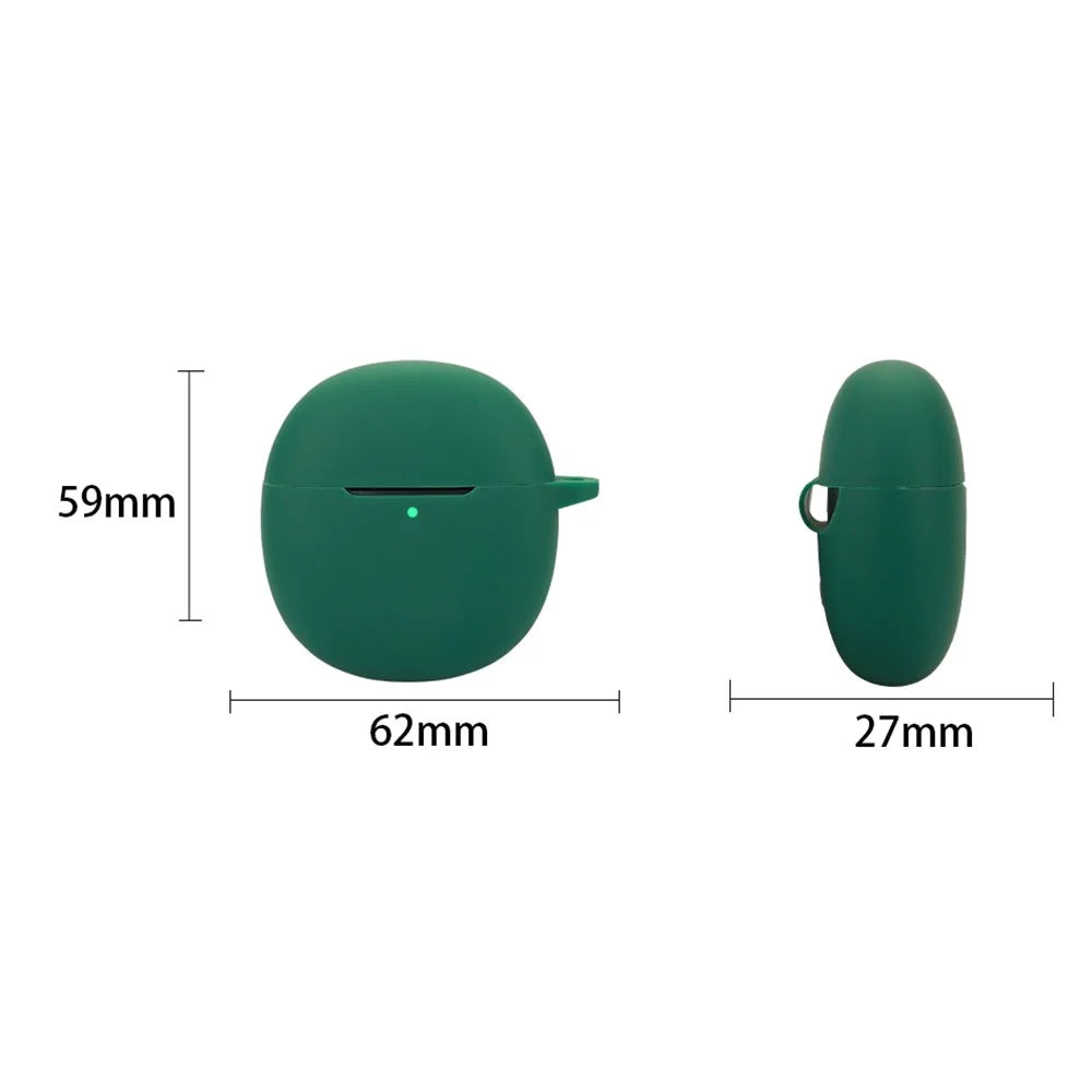 For vivo TWS A1 Pro Case Bluetooth-compatible Earphone Silicone Skin Cover with Buckle - Blackish Green - 3