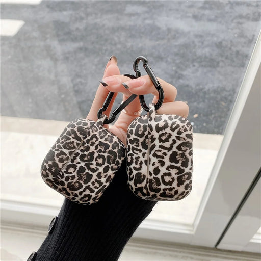 For Apple AirPods Pro 2 Charging Case Cover Leopard Print Pattern TWS Earbuds Silicone Case with Buckle - 2