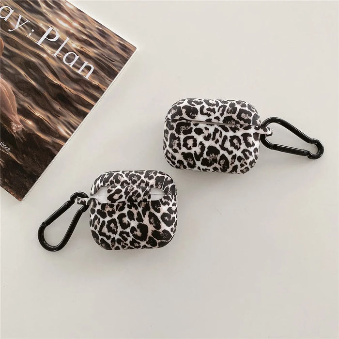 For Apple AirPods Pro 2 Charging Case Cover Leopard Print Pattern TWS Earbuds Silicone Case with Buckle - 3