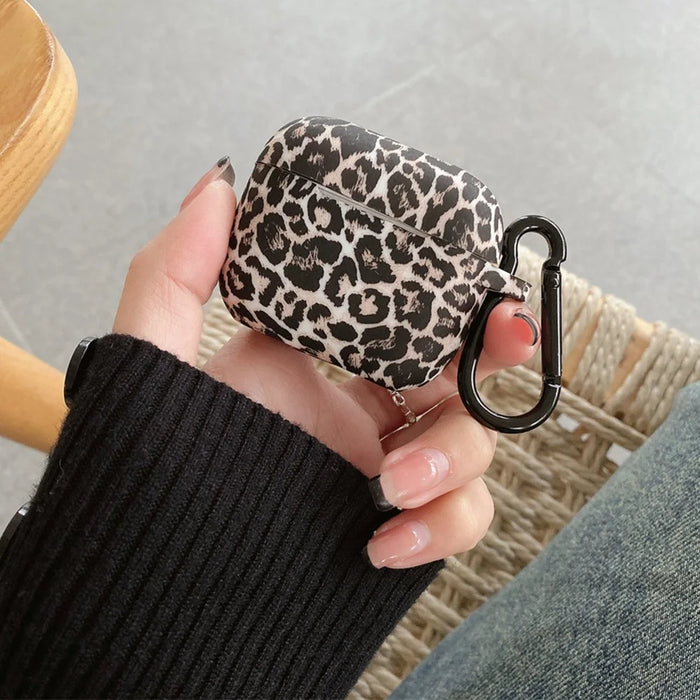 For Apple AirPods 3 Silicone Case with Buckle Leopard Print Pattern TWS Earbuds Charging Case Cover - 1