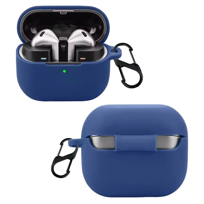 For Samsung Galaxy Buds3 Silicone Case Bluetooth-compatible Earphone Protective Cover with Anti-Lost Buckle - Dark Blue - 2