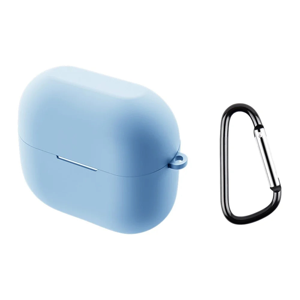 For Samsung Galaxy Buds3 / Buds3 Pro Silicone Case Bluetooth-compatible Earphone Cover with Carabiner - Blue - 1