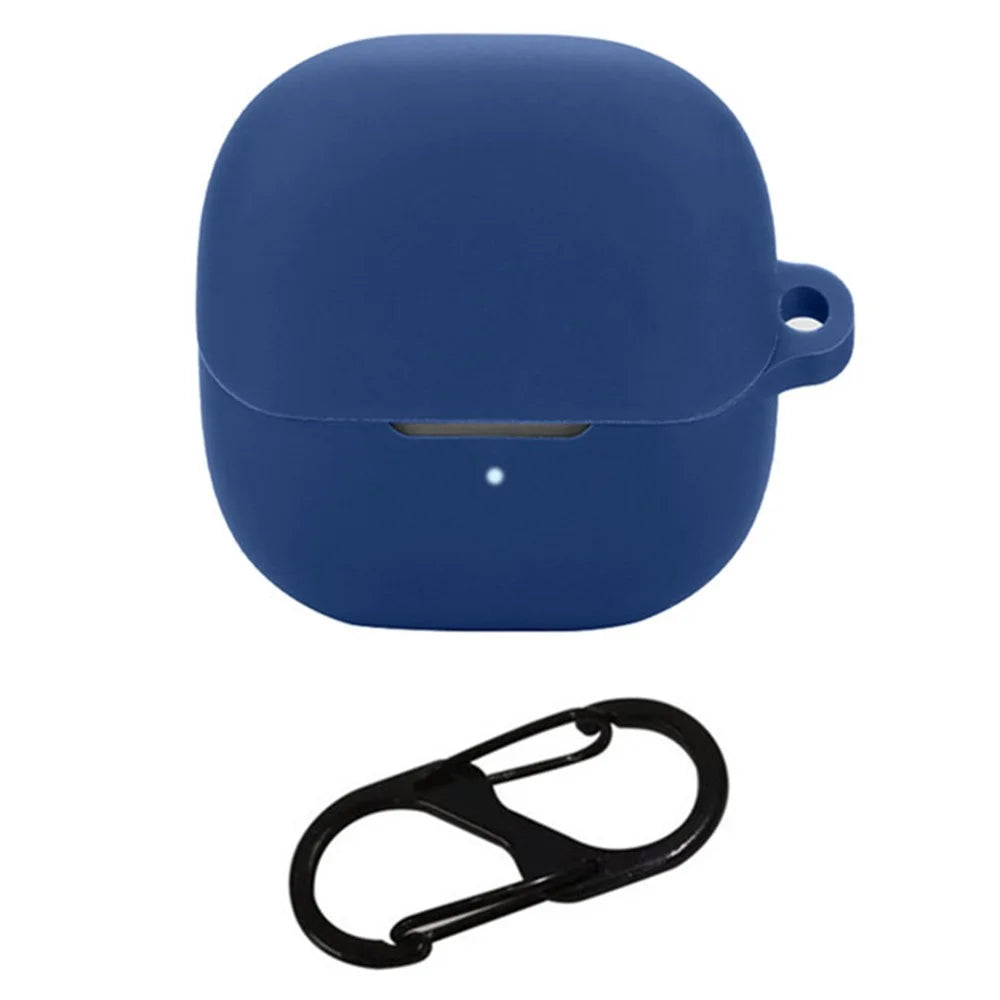 For Xiaomi Buds 5 Case Bluetooth-compatible Earphone Silicone Skin Cover with Anti-Lost Buckle - Dark Blue - 1