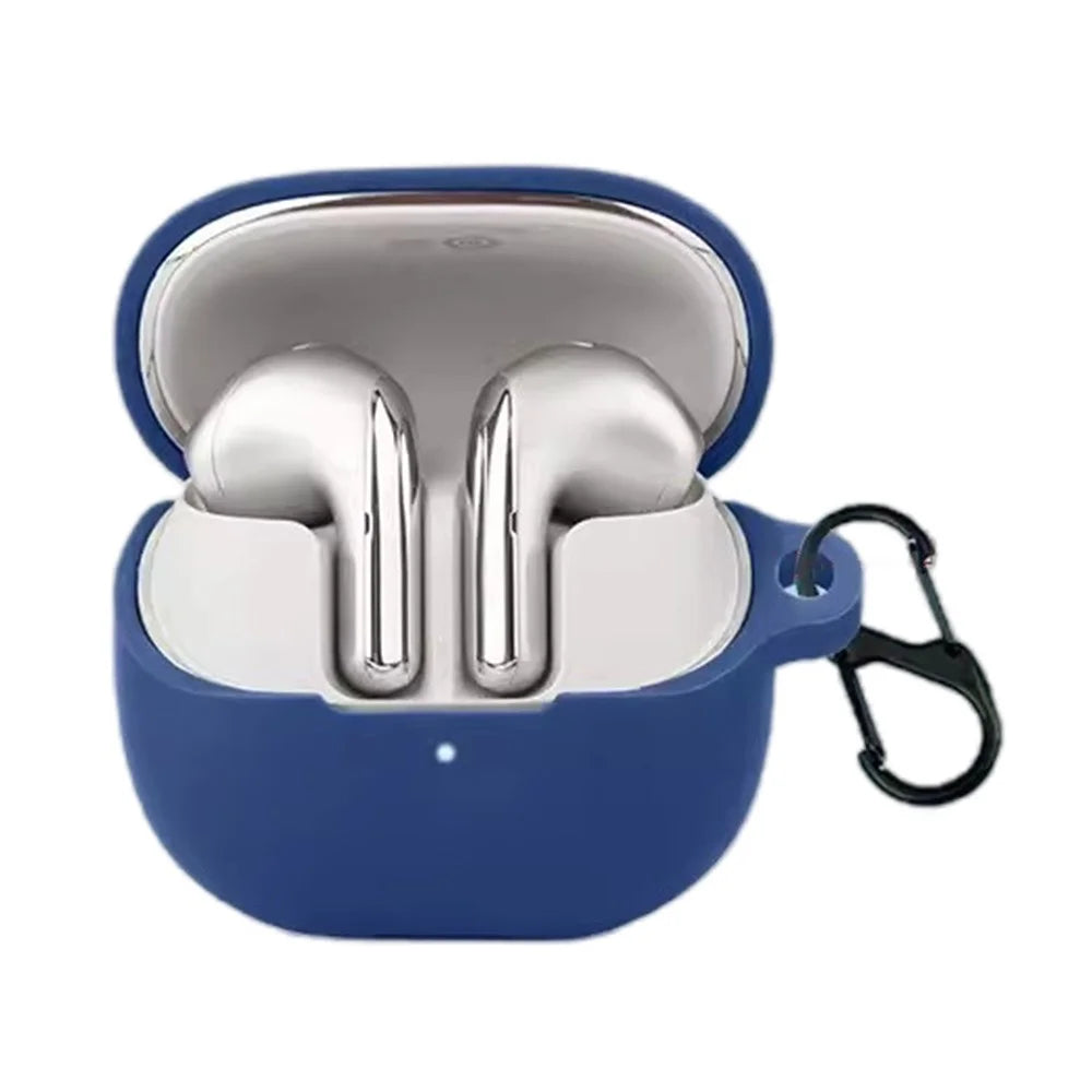 For Xiaomi Buds 5 Case Bluetooth-compatible Earphone Silicone Skin Cover with Anti-Lost Buckle - Dark Blue - 2