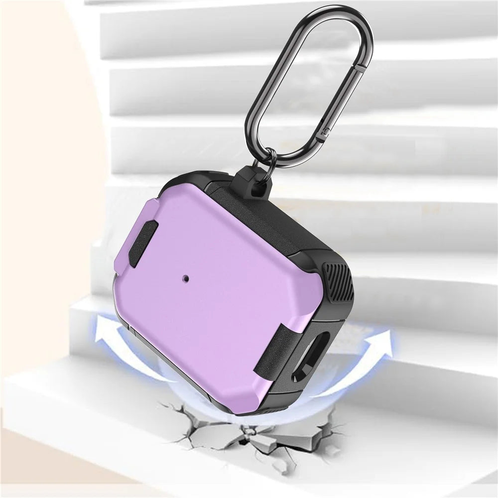 For Apple AirPods with Wireless Charging Case (2019) / AirPods with Charging Case (2019) / (2016) Case PC+TPU Cover - Purple - 3