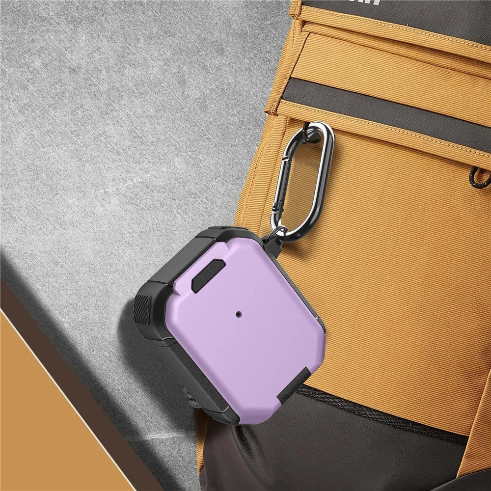 For Apple AirPods with Wireless Charging Case (2019) / AirPods with Charging Case (2019) / (2016) Case PC+TPU Cover - Purple - 4