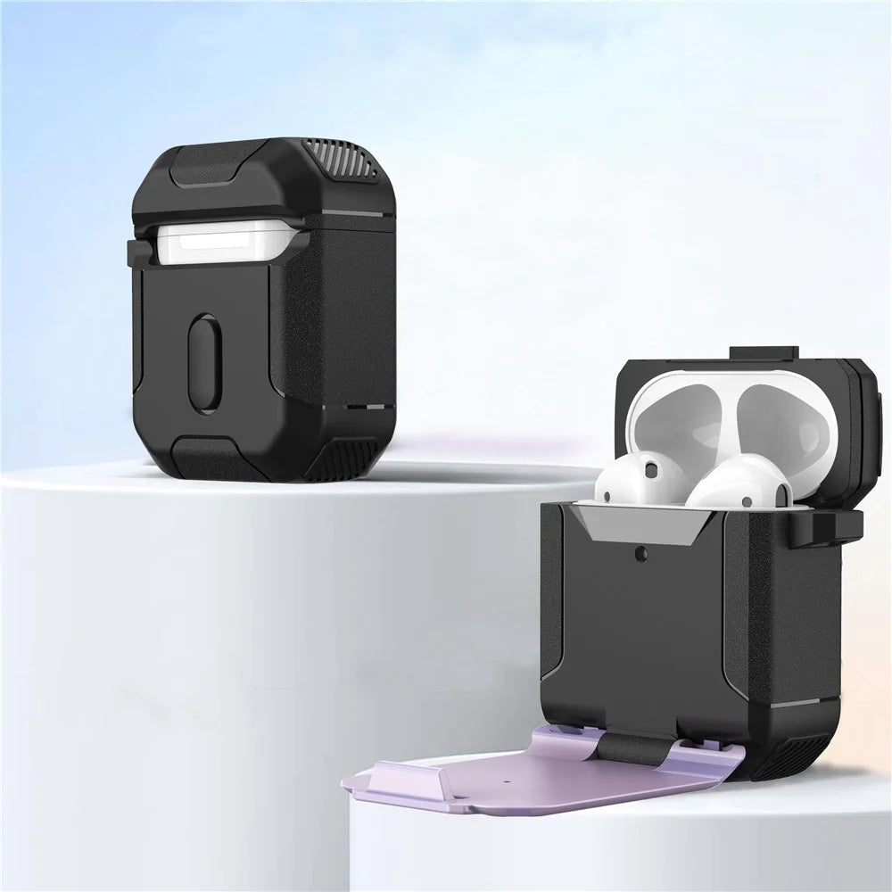 For Apple AirPods with Wireless Charging Case (2019) / AirPods with Charging Case (2019) / (2016) Case PC+TPU Cover - Purple - 6