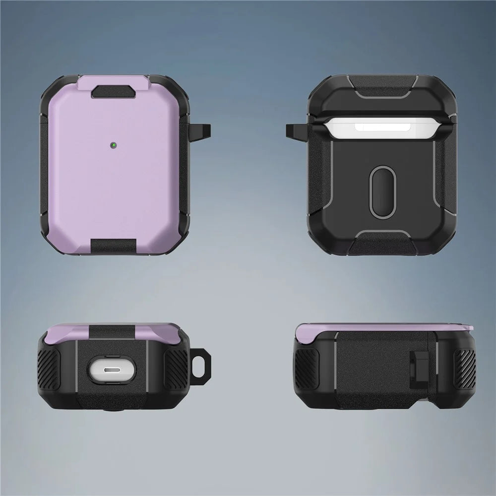 For Apple AirPods with Wireless Charging Case (2019) / AirPods with Charging Case (2019) / (2016) Case PC+TPU Cover - Purple - 7