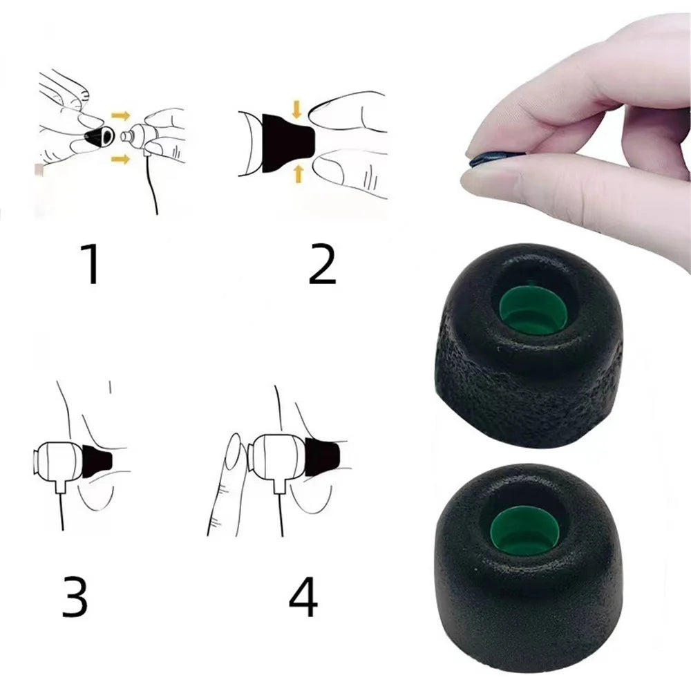 1 Pair Memory Foam Eartips for Sony WF-1000XM4 , Anti-Slip Replacement Ear Tips - Black / Size: L - 5