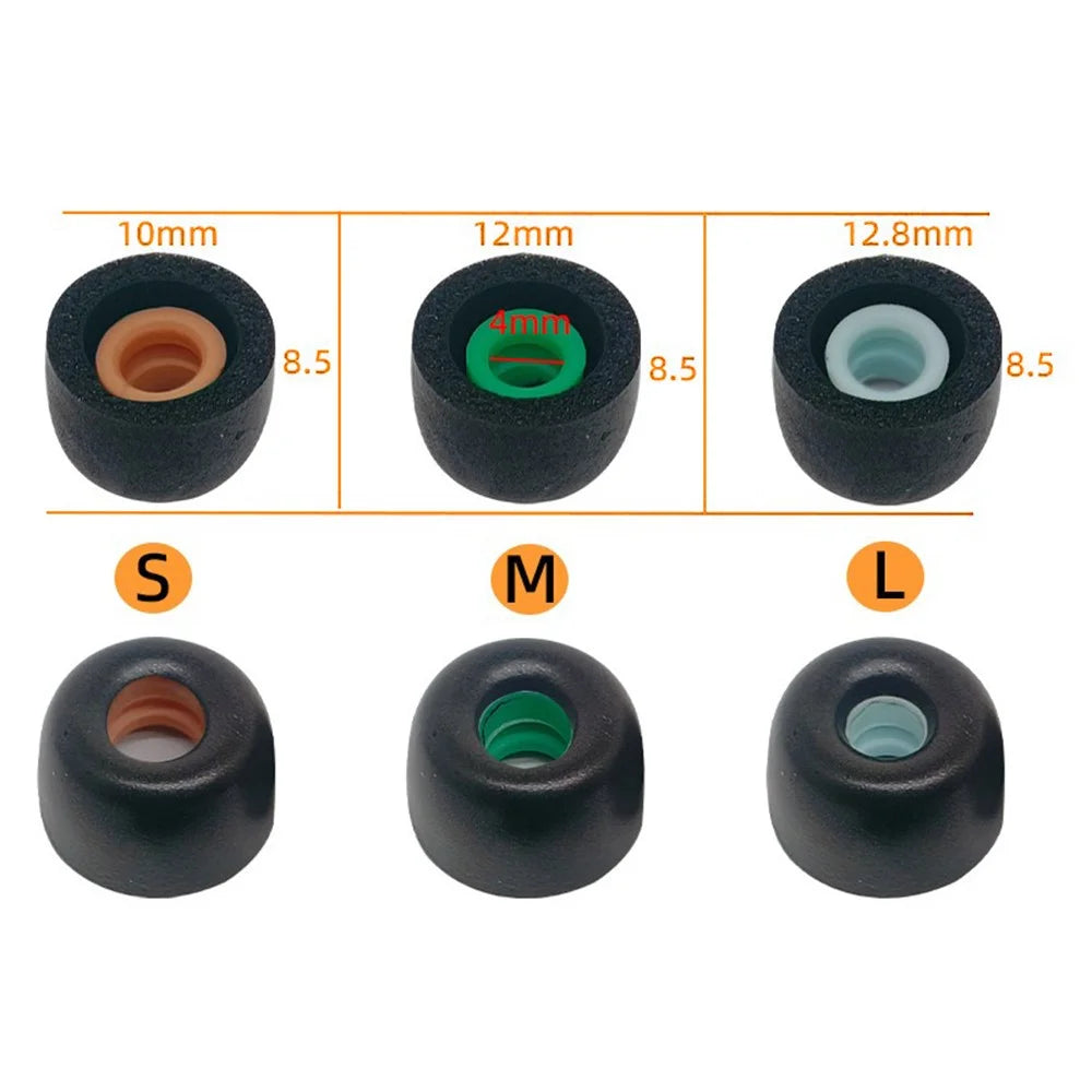 1 Pair Memory Foam Eartips for Sony WF-1000XM4 , Anti-Slip Replacement Ear Tips - Black / Size: L - 6