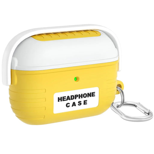 For Apple AirPods Pro 2 / AirPods Pro Bluetooth-compatible Earphones Anti-Drop Silicone Case with Hanging Buckle - Yellow - 1