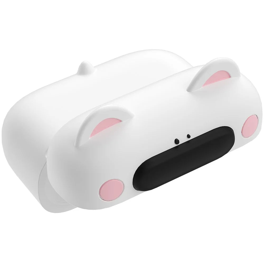For Apple AirPods Pro 2 / AirPods Pro Bluetooth-compatible Earphones Cartoon Animal Liquid Silicone Case with Hanging Buckle - White - 2