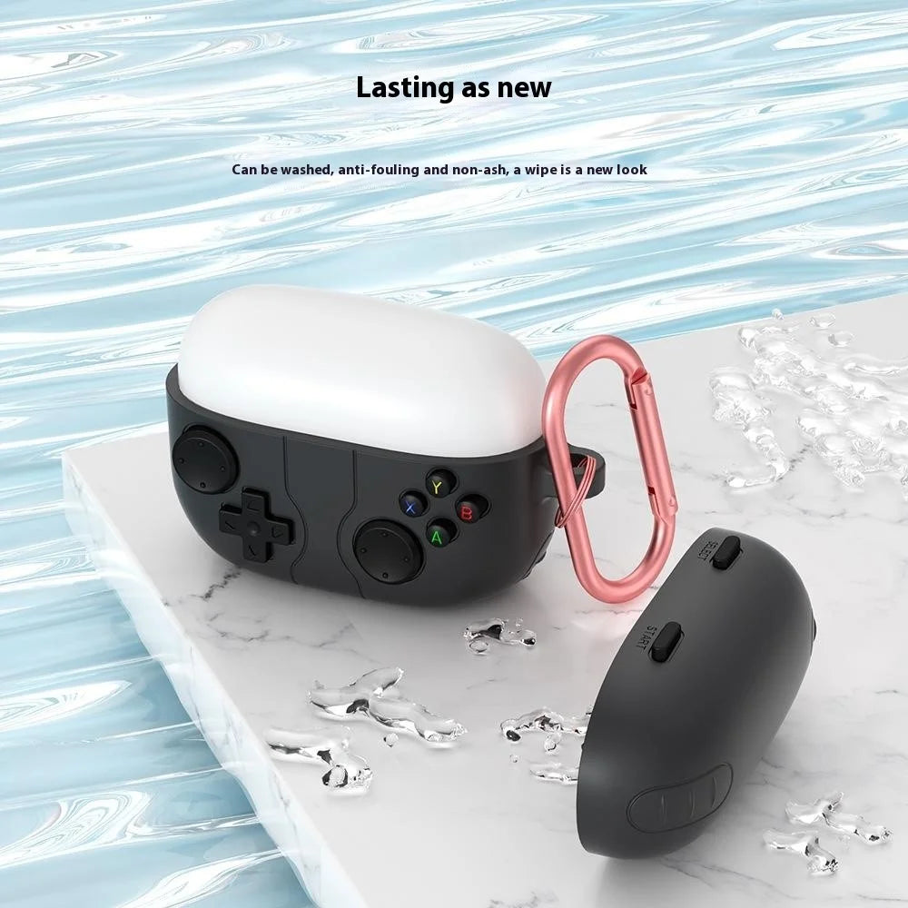 For Sony Linkbuds S Retro Game Console Design Bluetooth-compatible Earphone Liquid Silicone Cover - Dark Grey - 5