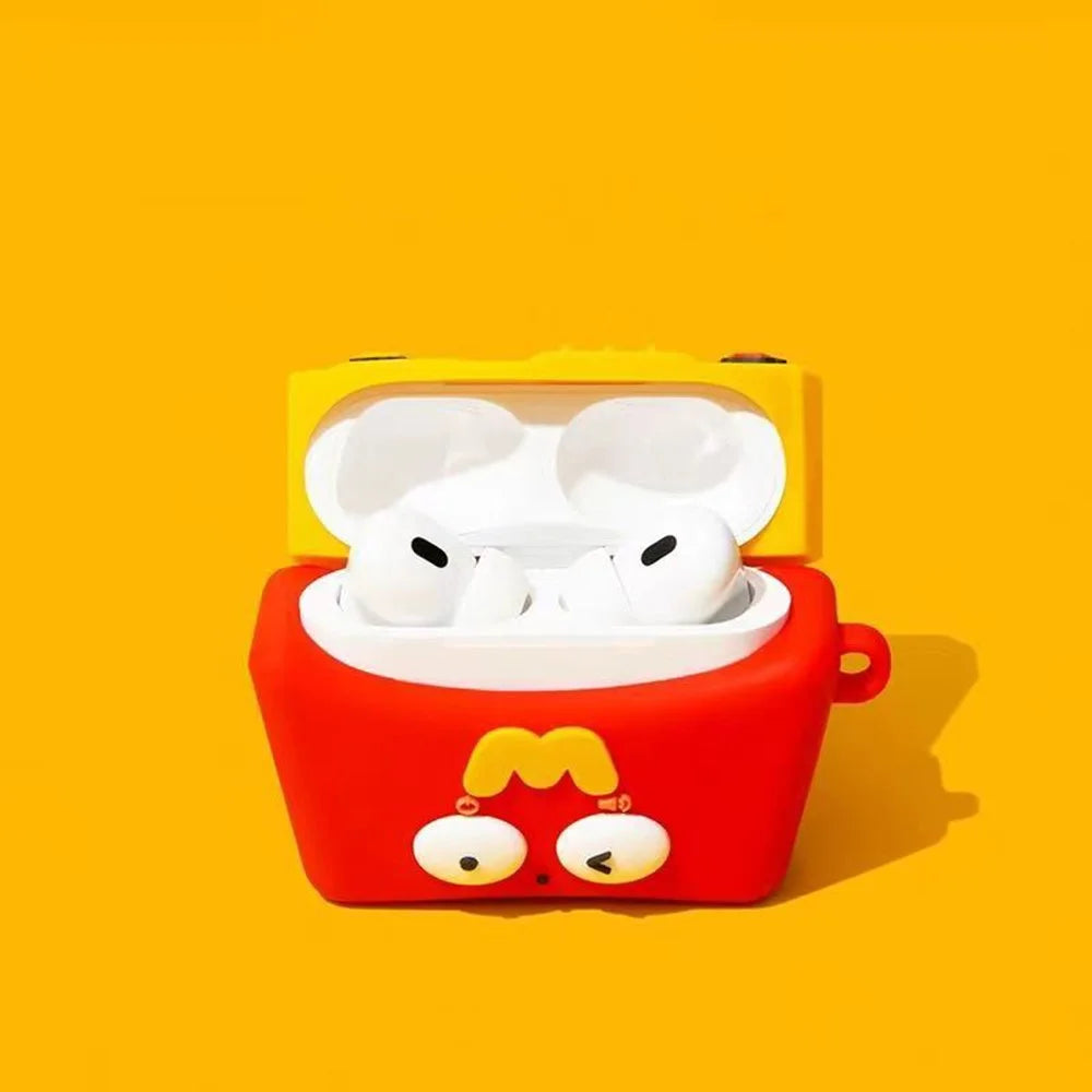 For Apple AirPods 3 Bluetooth-compatible Earbuds Case French Fry Silicone Shell Cover with Carabiner - 2