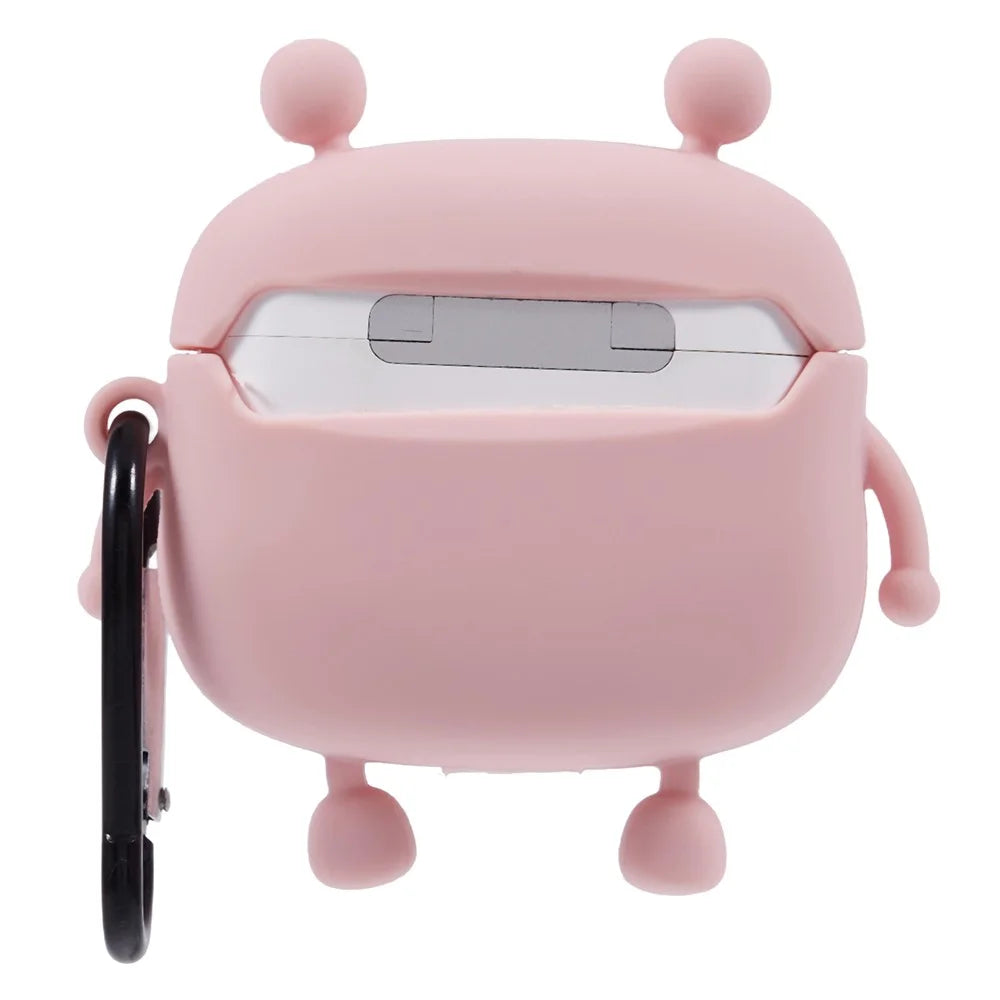 For Apple AirPods 3 Silicone Cover Bubble Stress Relief Frog Protective Case - Pink - 2