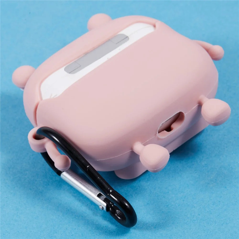 For Apple AirPods 3 Silicone Cover Bubble Stress Relief Frog Protective Case - Pink - 6