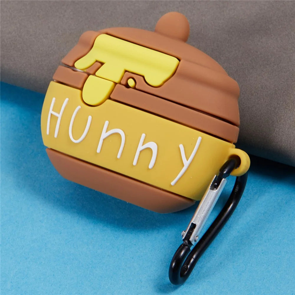 For Apple AirPods 3 Bluetooth-compatible Earphones Silicone Cover Honey Pot Protective Case with Carabiner - 3