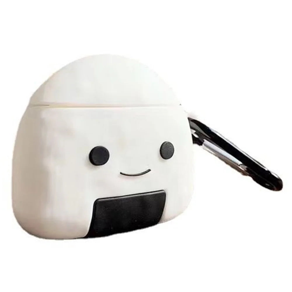 For Apple AirPods 3 Case Rice Ball Silicone Earbuds Protective Cover with Carabiner - 1