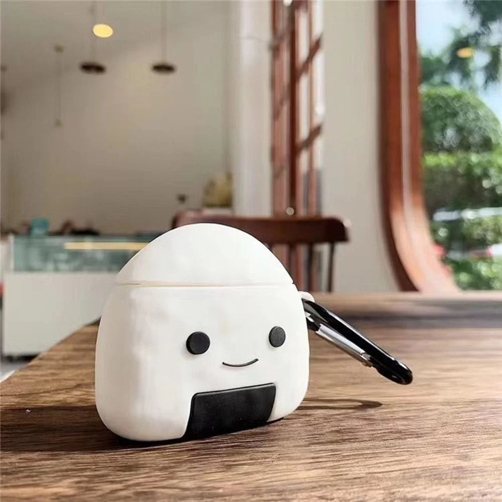 For Apple AirPods 3 Case Rice Ball Silicone Earbuds Protective Cover with Carabiner - 2