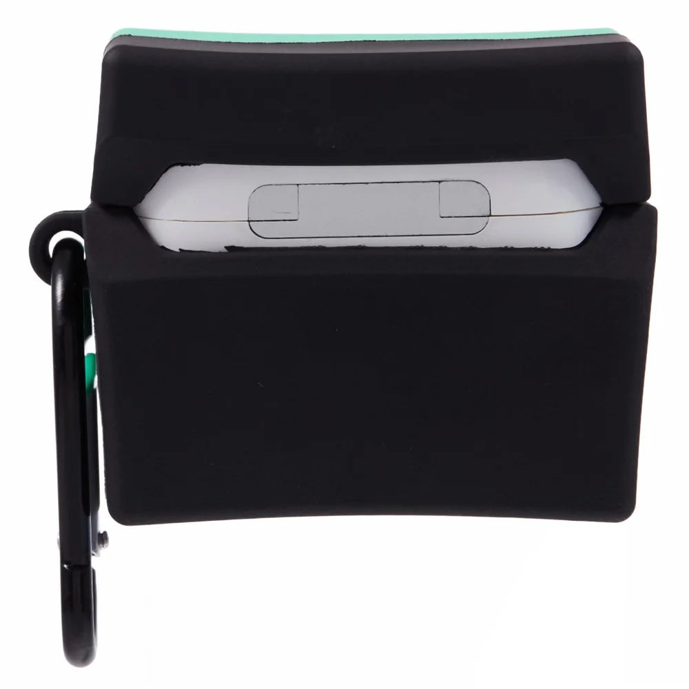 For Apple AirPods 3 Bluetooth-compatible Earphones Silicone Cover Green Camera Protective Case with Carabiner - 2
