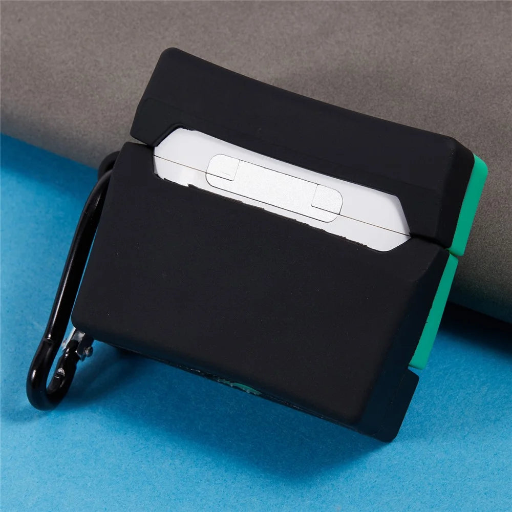 For Apple AirPods 3 Bluetooth-compatible Earphones Silicone Cover Green Camera Protective Case with Carabiner - 4
