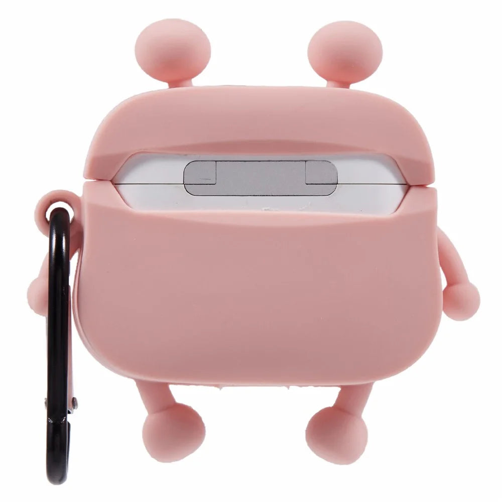 For Apple AirPods 3 Bluetooth-compatible Earphones Silicone Cover Sausage Mouth Frog Protective Case - Pink - 2