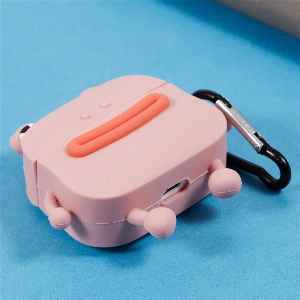 For Apple AirPods 3 Bluetooth-compatible Earphones Silicone Cover Sausage Mouth Frog Protective Case - Pink - 6