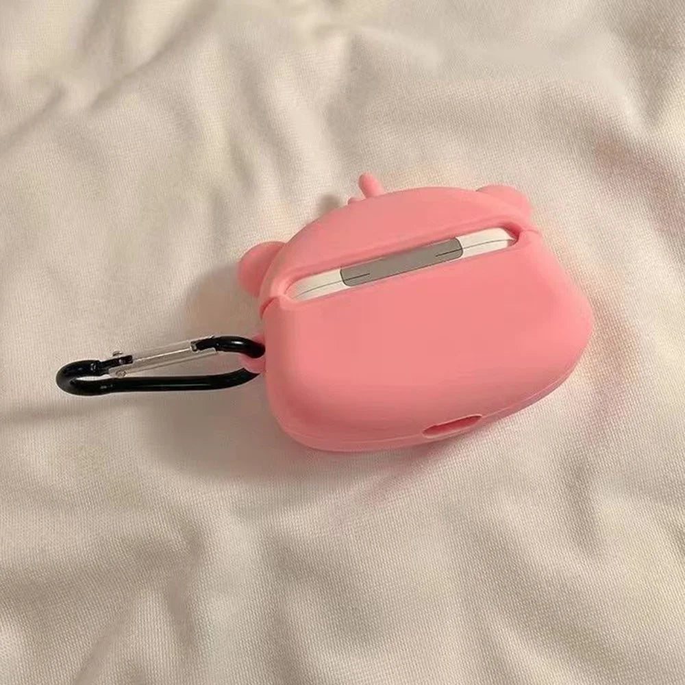 For Apple AirPods 3 Silicone Case Beaver Loopy Earbuds Protective Cover with Carabiner - 3