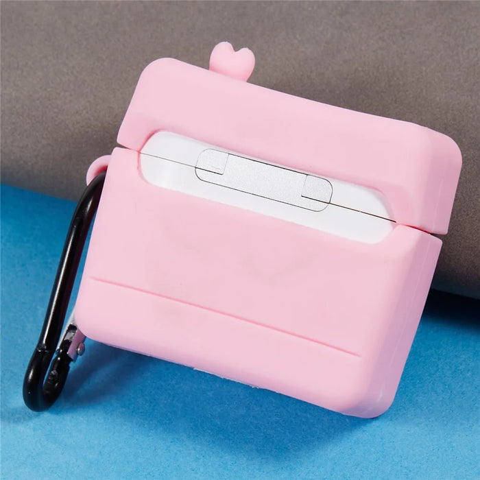 For Apple AirPods 3 Bluetooth-compatible Earphones Silicone Cover Pink Cellular Phone Protective Case - 4