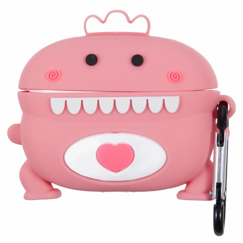 For Apple AirPods Pro Bluetooth-compatible Earphones Silicone Cover Dinosaur and Heart Protective Case - Pink - 1
