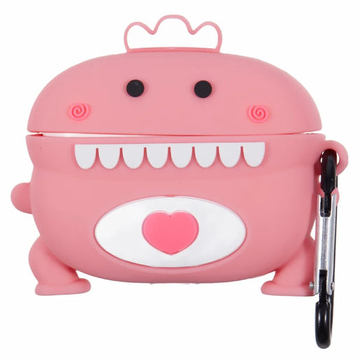 For Apple AirPods Pro Bluetooth-compatible Earphones Silicone Cover Dinosaur and Heart Protective Case - Pink - 1