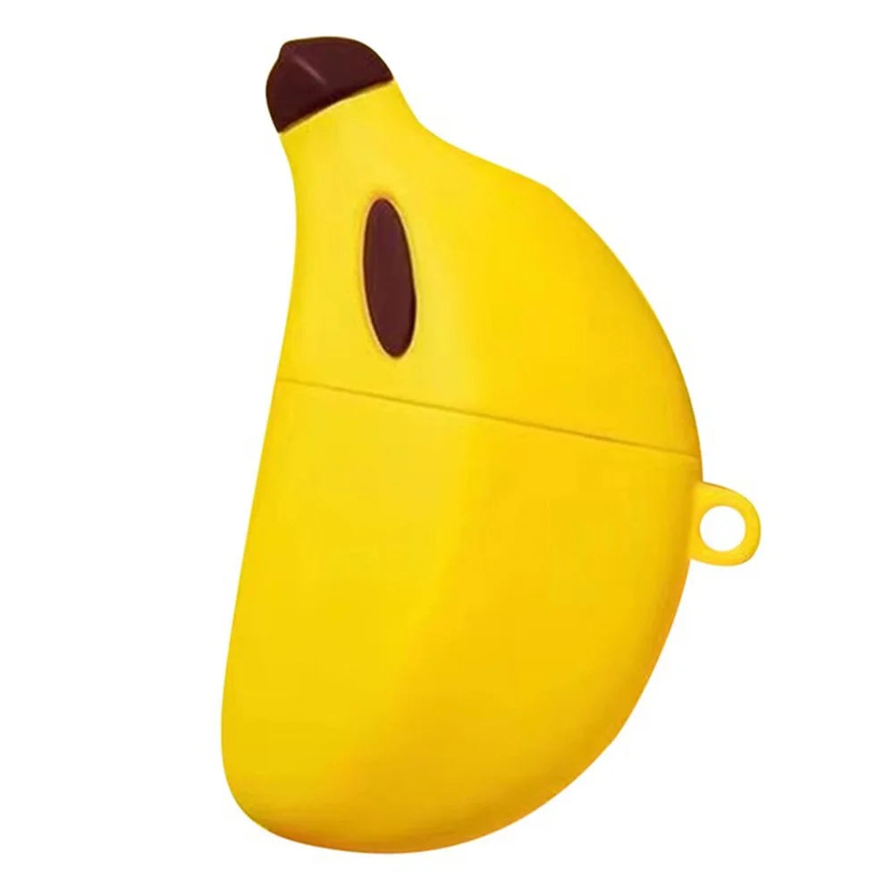 For Apple AirPods Pro Case Cute Banana Bluetooth-compatible Earphone Silicone Cover with Carabiner - 1