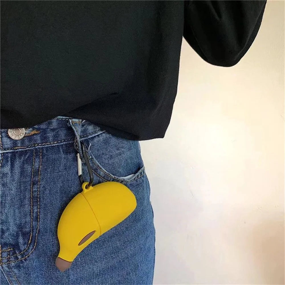 For Apple AirPods Pro Case Cute Banana Bluetooth-compatible Earphone Silicone Cover with Carabiner - 2